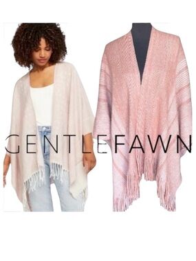 Gentle Fawn Pink/White Stripe Cape Poncho Shawl Wrap Gentle Fawn